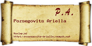Pozsegovits Ariella névjegykártya