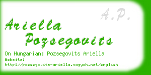 ariella pozsegovits business card